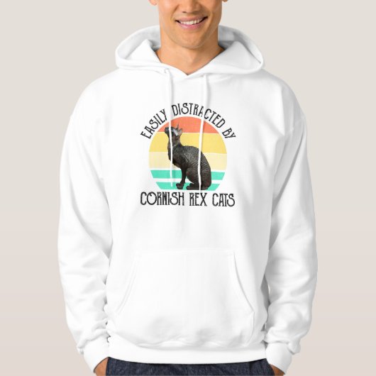 Einfach Ablenkbar Durch Cornish Rex Katzen Hoodie (Vorderseite)