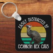 Einfach Ablenkbar Durch Cornish Rex Katzen Schlüsselanhänger (Vorderseite)