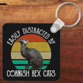 Einfach Ablenkbar Durch Cornish Rex Katzen Schlüsselanhänger (Rückseite)