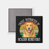 Einfach Ablenkbar Durch Golden Retriever Magnet (Vorderseite/Rückseite)