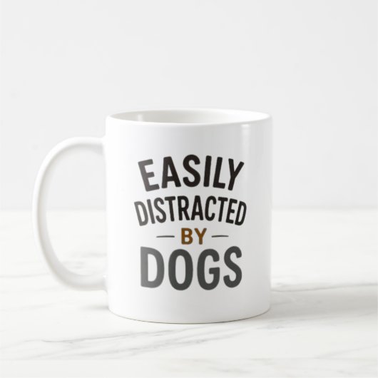 Einfach Ablenkbar Durch Hunde Fette Typografie Ges Kaffeetasse (Links)