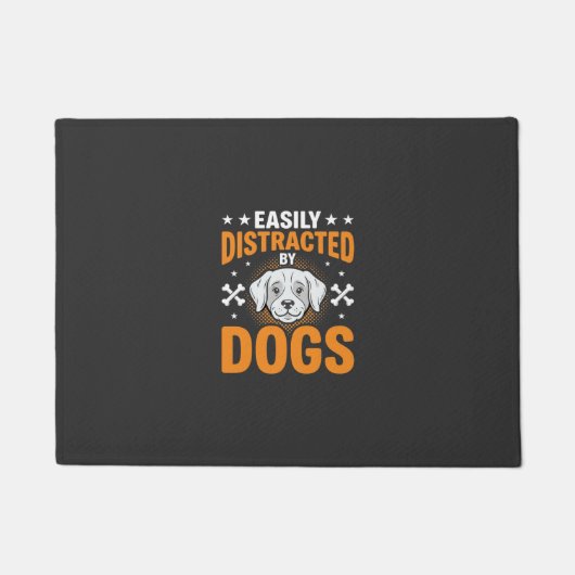 Einfach ablenkbar durch Hunde Fußmatte (Vorderseite)