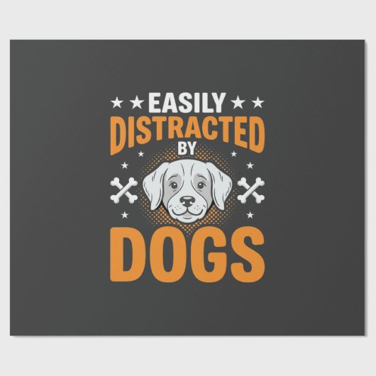 Einfach ablenkbar durch Hunde Geschenkpapier (Flach)