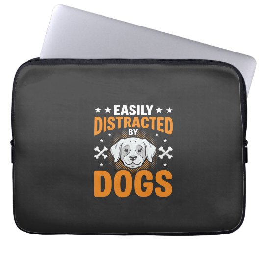 Einfach ablenkbar durch Hunde Laptopschutzhülle (Vorderseite)