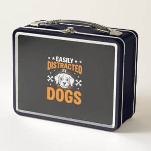 Einfach ablenkbar durch Hunde Metall Brotdose