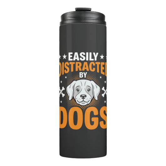 Einfach ablenkbar durch Hunde Thermosbecher (Vorderseite)