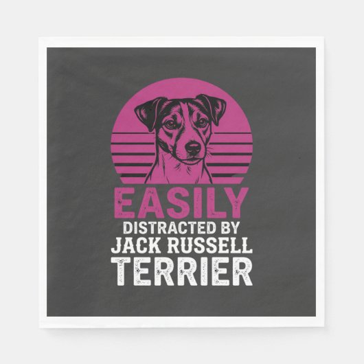Einfach ablenkbar durch Jack Russell Terrier Serviette (Vorderseite)
