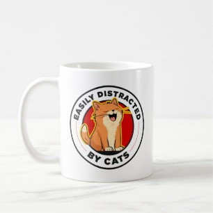 Einfach ablenkbar durch Katzen Lustiges Katzenlieb Kaffeetasse