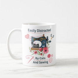 Einfach ablenkbar durch Katzen und Nähmaschinenlie Kaffeetasse