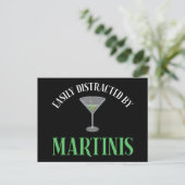 Einfach Ablenkbar Durch Martinis Postkarte (Stehend Vorderseite)
