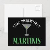 Einfach Ablenkbar Durch Martinis Postkarte (Vorne/Hinten)