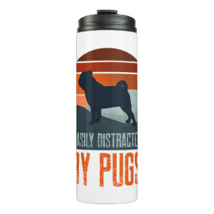 Einfach Ablenkbar Durch Pugs Hunde Spaziergang Thermosbecher