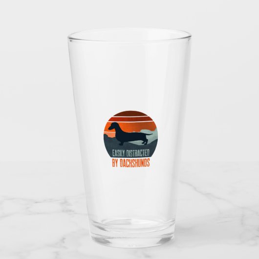 Einfach Ablenkbar Durch Spaziergänge Mit Dachshund Glas (Vorderseite)