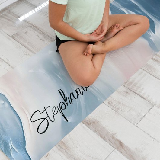 Einfach Abstrakter Marmor Blau und Rosa Rosa Yogamatte