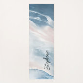 Einfach Abstrakter Marmor Blau und Rosa Rosa Yogamatte (Vorderseite)