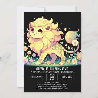 Einfach Adorable Lion Digital Geburtstag Einladung