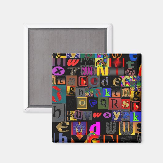 Einfach als ABC Magnet (Vorderseite/Rückseite)