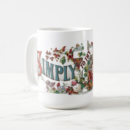 Einfach an das (Kreuz) klammere ich mich viktorian Kaffeetasse (Vorderseite Links)
