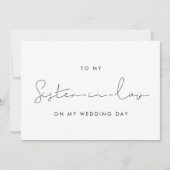 Einfach an meine Schwester im Gesetz auf meiner Ho Einladung (Vorderseite)