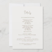 Einfach Angaben zur Hochzeitsstimmung bei Cream Einladung (Vorderseite)