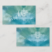 Einfach angepasster Name Modernes BlueGreen Wasser Visitenkarte (Vorne/Hinten)