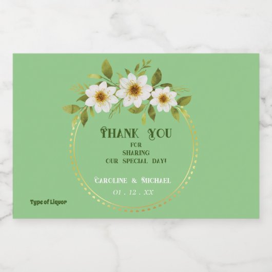 Einfach anpassbare Mini-Hochzeitsfeier Alkoholflaschenetikett (Einzelnes Label)