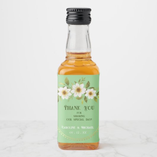 Einfach anpassbare Mini-Hochzeitsfeier Alkoholflaschenetikett (Vorderseite)