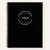 Einfach anpassbare QR CODE-Logo-Website schwarz Notizblock (Vorderseite)