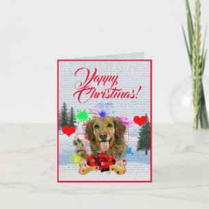Einfach anpassbare süße Golden-Retriever-Weihnacht Karte