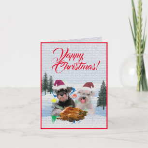 Einfach anpassbare süße Schnauzer-Hund-Weihnachtsk Karte