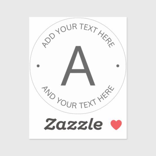 Einfach anpassbarer Text | grau und transparent Aufkleber (Blatt)