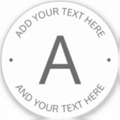 Einfach anpassbarer Text | grau und transparent Aufkleber (Vorderseite)