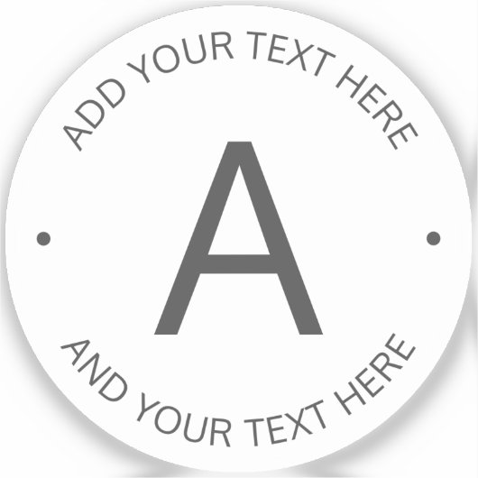 Einfach anpassbarer Text | grau und transparent Aufkleber (Vorderseite)