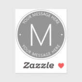 Einfach anpassbarer Text | Gray Transparent Aufkleber (Blatt)