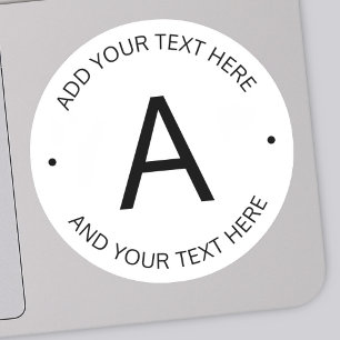 Einfach anpassbarer Text Transparent mit Schwarz Aufkleber