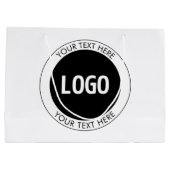 Einfach anpassbarer Text und Ihr Logo oder Bild Große Geschenktüte (Rückseite)