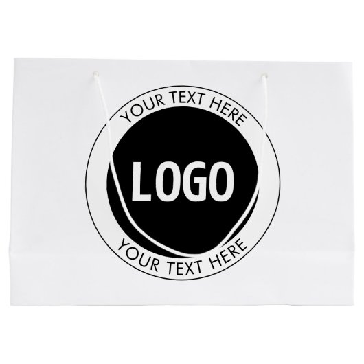 Einfach anpassbarer Text und Ihr Logo oder Bild Große Geschenktüte (Rückseite)