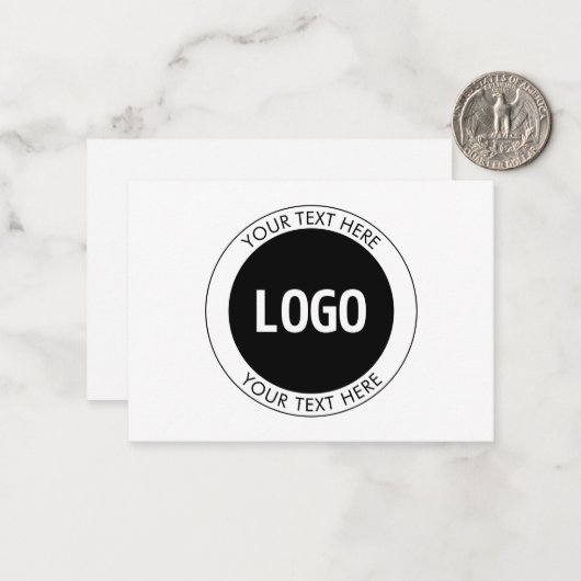 Einfach anpassbarer Text und Ihr Logo oder Bild Mitteilungskarte (Vorderseite/Rückseite Beispiel)