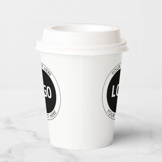 Einfach anpassbarer Text und Ihr Logo oder Bild Pappbecher (Rechts)