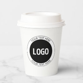 Einfach anpassbarer Text und Ihr Logo oder Bild Pappbecher