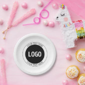 Einfach anpassbarer Text und Ihr Logo oder Bild Pappteller (Party)