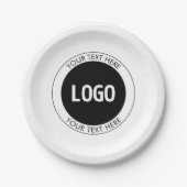 Einfach anpassbarer Text und Ihr Logo oder Bild Pappteller (Vorderseite)