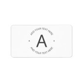 Einfach anpassbarer Text | Weiß & Grau Adressaufkleber (Vorne)