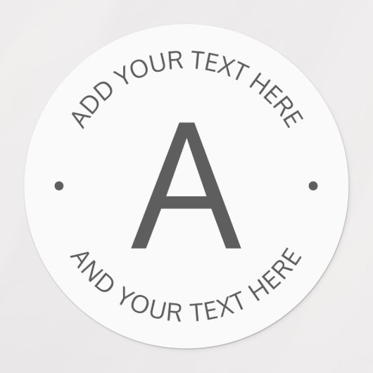 Einfach anpassbarer Text | Weiß & Grau Etiketten (Design 2)