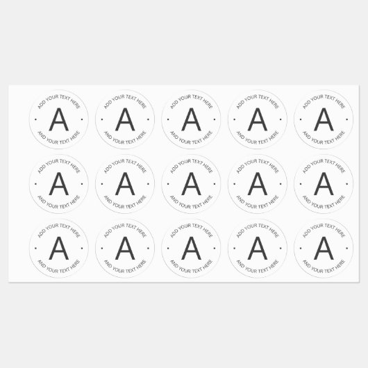 Einfach anpassbarer Text | Weiß & Grau Etiketten (Blatt)