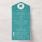 Einfach Aquamarin angepasst Save the Date All In One Einladung (Innen Boden)