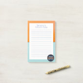 Einfach Aquamarin/Orange Mitzvot Post-it Klebezettel (Auf Schreibtisch)