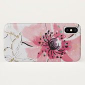 Einfach Aquarell des Rosa-| mit Blumen Case-Mate iPhone Hülle (Rückseite (Horizontal))