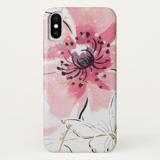 Einfach Aquarell des Rosa-| mit Blumen Case-Mate iPhone Hülle (Rückseite)