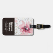 Einfach Aquarell des Rosa-| mit Blumen Gepäckanhänger (Vorderseite horizontal)